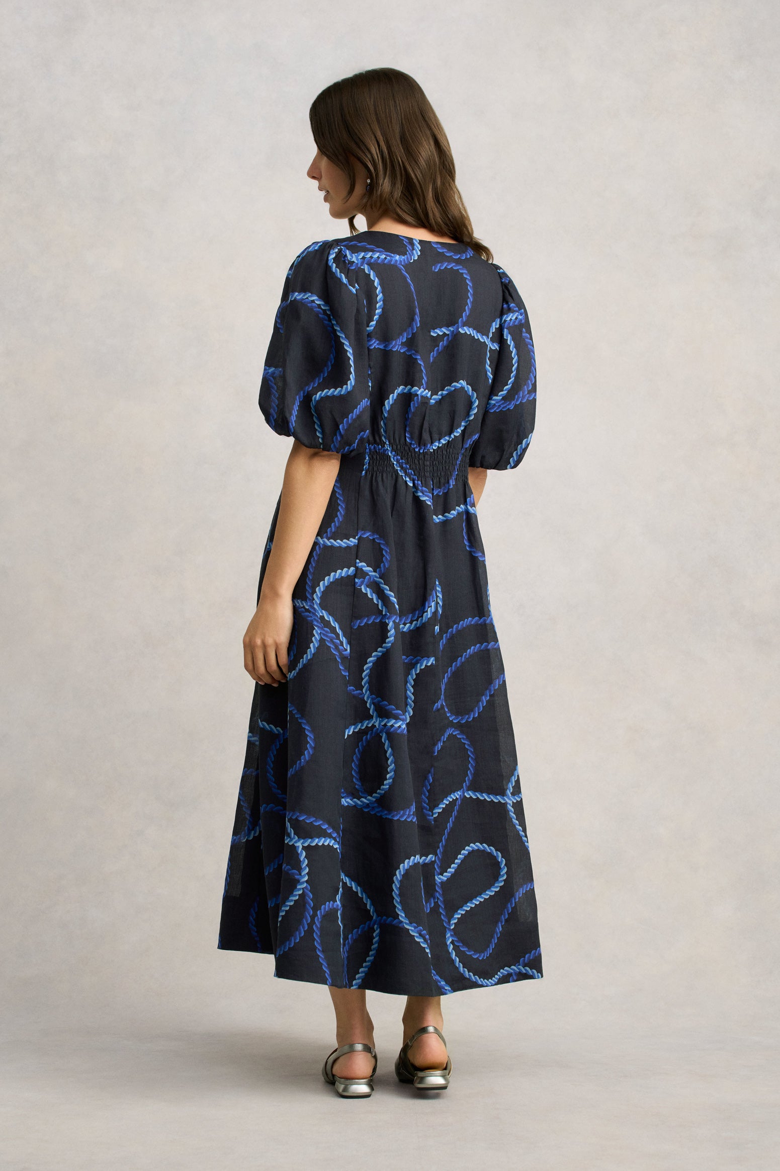 Event Dress - Ink Rope Print