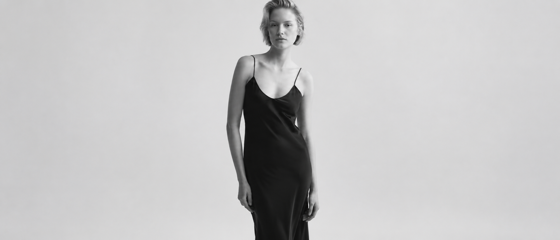 Modern womenswear styled in a quiet editorial setting