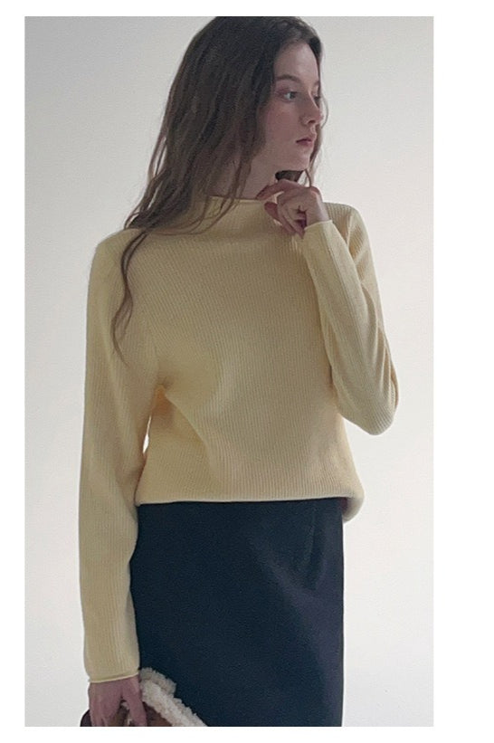 Thermal Mock Neck Solid Knit Top