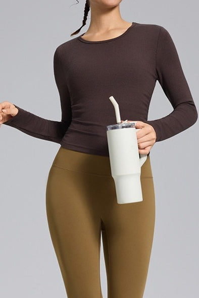 Stretch Round Neck Knit Top