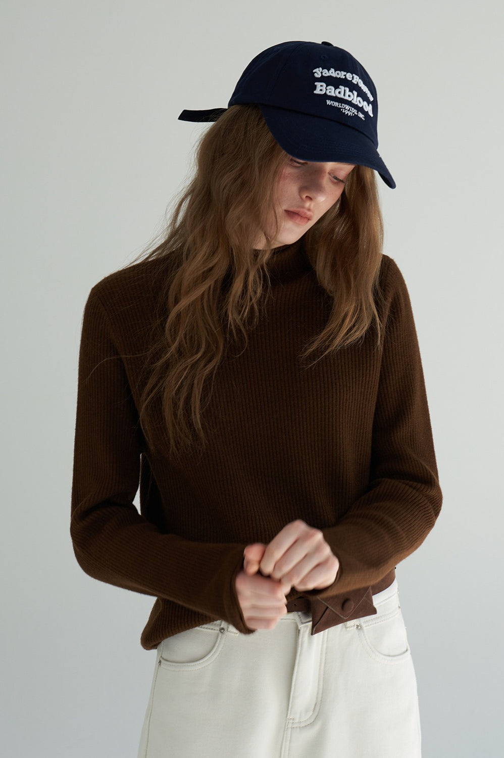 Thermal Mock Neck Solid Knit Top